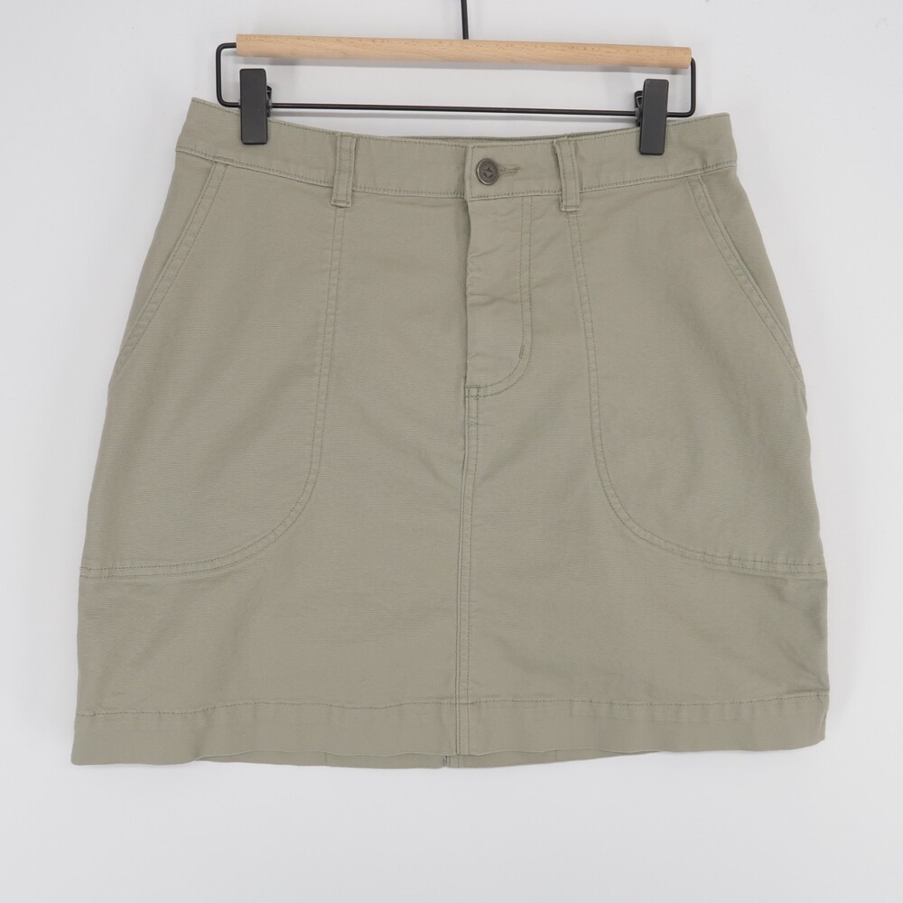 Patagonia Stand Up Skirt Womens 8 Green Organic Cotton Canvas Utility Hiking